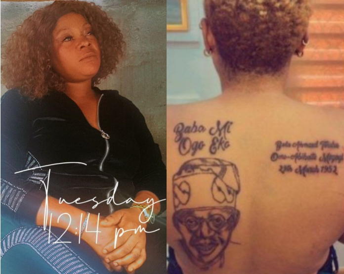 Screenshot 2021 04 07 Help me My husband has sent me packing Woman who drew tattoo of Tinubu on her back cries out video
