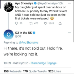 Screenshot 2021 08 07 at 19 56 35 O2 UK Debunks Wizkid FCs Claims That Wizkid Has Sold Out The O2 MIL Tour « tooXclusive