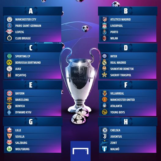 ucl GROUP STAGE DRAW
