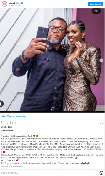 Screenshot 2021 09 10 at 05 05 17 See what Annie Idibia said about 2faces manager Efe Omoregbe on his last birthday QED NG