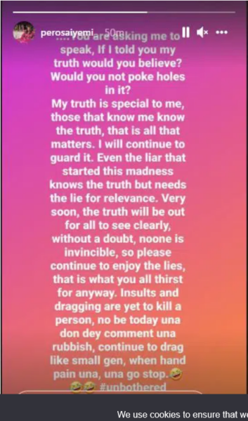 Screenshot 2021 10 16 at 12 35 07 Even the liar that started this madness knows the truth 2face babymama Pero Adeniyi th...