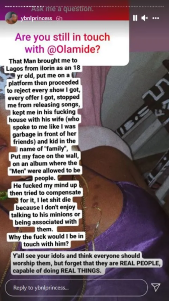 Screenshot 2021 10 17 at 11 50 28 Singer Temmie Ovwasa reveals the trauma she allegedly went through while with Olamides ...
