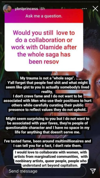 Screenshot 2021 10 17 at 11 51 00 Singer Temmie Ovwasa reveals the trauma she allegedly went through while with Olamides ...