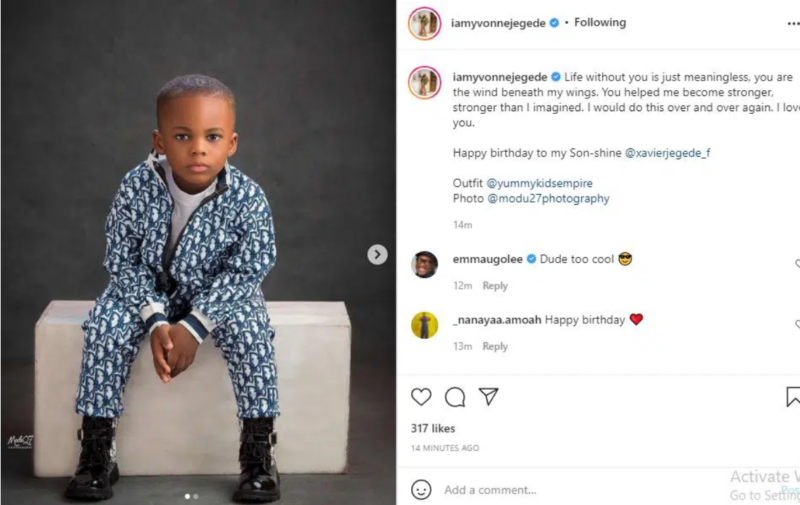 Screenshot 2021 11 01 at 08 36 25 Life without you is just meaningless Actress Yvonne Jegede celebrates her son as he clo...