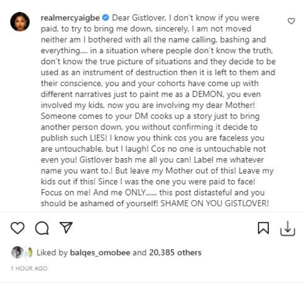 Screenshot 2022 01 27 at 15 20 58 Actress Mercy Aigbe reacts to report that her mother also snatched another womans husband