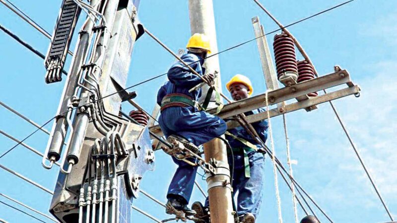 Electricity workers scaled