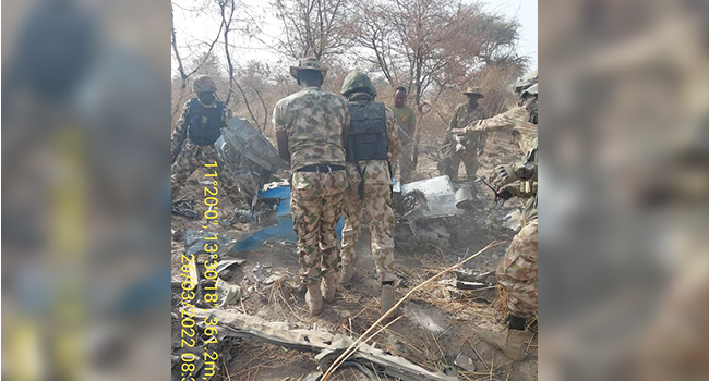 Screenshot 2022 03 26 at 19 29 19 Wreckage Of Military Jet That Disappeared In 2021 Found In Sambisa Forest