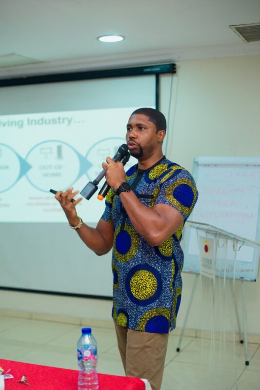 Chike Oputa during his presentation scaled