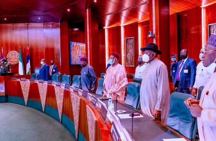 Jonathan Abdulsalami Gowon attend as Buhari presides over council of State meeting 1 741x486 1