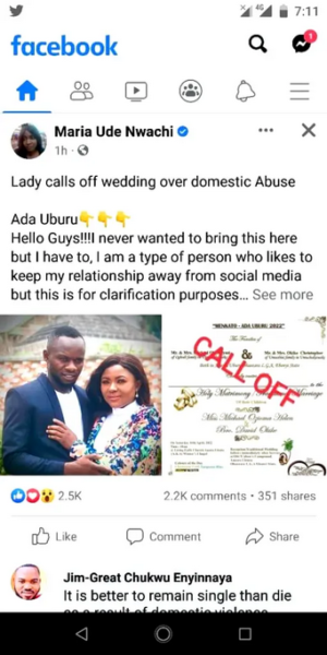Screenshot 2022 04 16 at 15 48 19 She postponed our marriage 4 times aborted 3 pregnancies without my consent Man fires back at girlfriend who called off wedding
