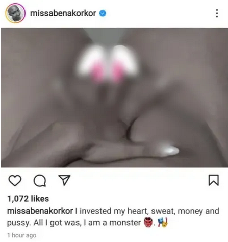 Screenshot 2022 05 12 at 06 03 32 This is more than being bipolar – Reactions as actress Abena Korkor goes unclad in new social media post video YabaLeftOnline