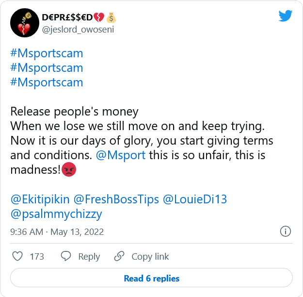 Screenshot 2022 05 13 at 18 28 30 Msportscam Nigerians accuse sports betting platform MSport of fraud
