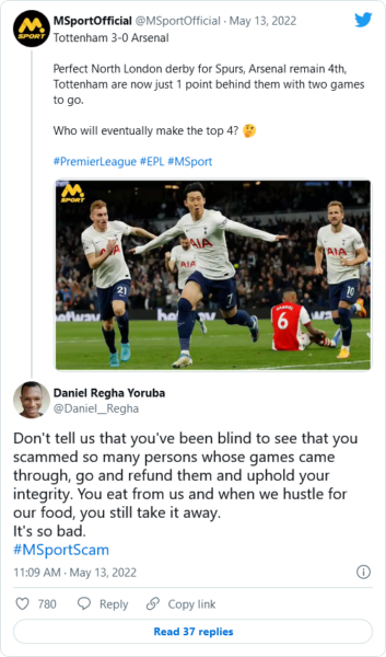 Screenshot 2022 05 13 at 18 29 13 Msportscam Nigerians accuse sports betting platform MSport of fraud