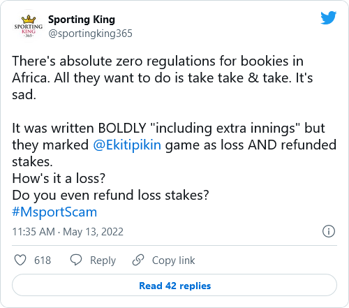 Screenshot 2022 05 13 at 18 30 09 Msportscam Nigerians accuse sports betting platform MSport of fraud