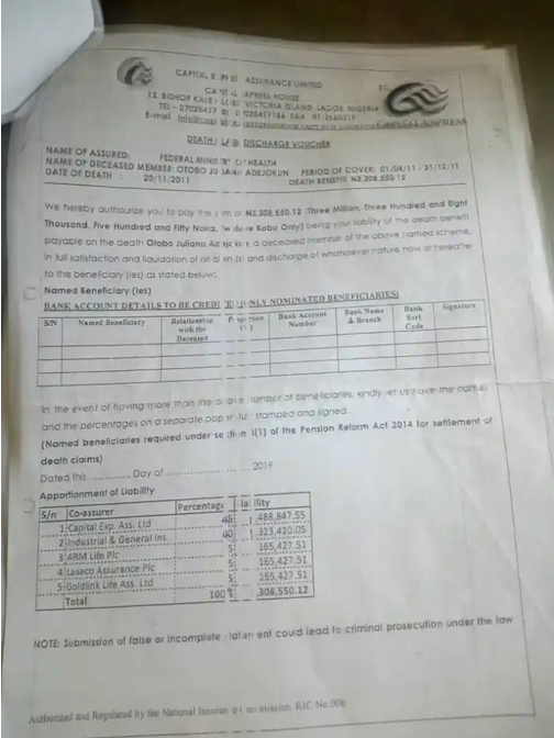 Screenshot 2022 06 02 at 00 16 15 IGI Holds On to Deceaseds N1.3m Entitlement 11 Years After Her Demise