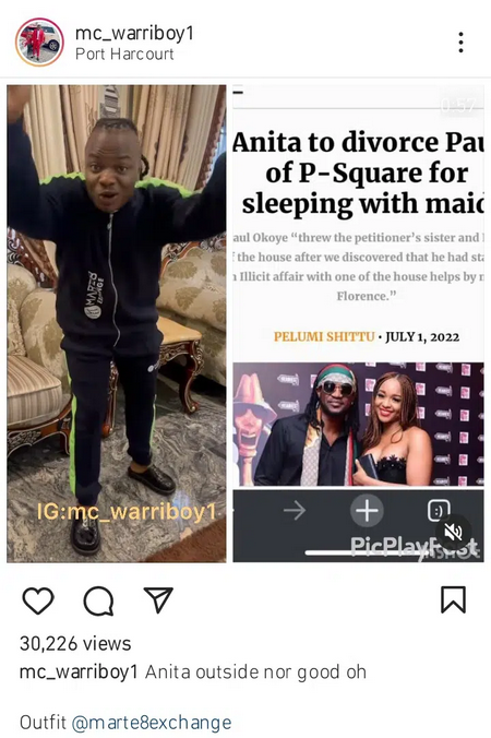 screenshot 2022 07 09 at 12 47 30 marriage is for better for worse mc warriboy blast anita okoye for divorcing husband paul okoye kemi filani news