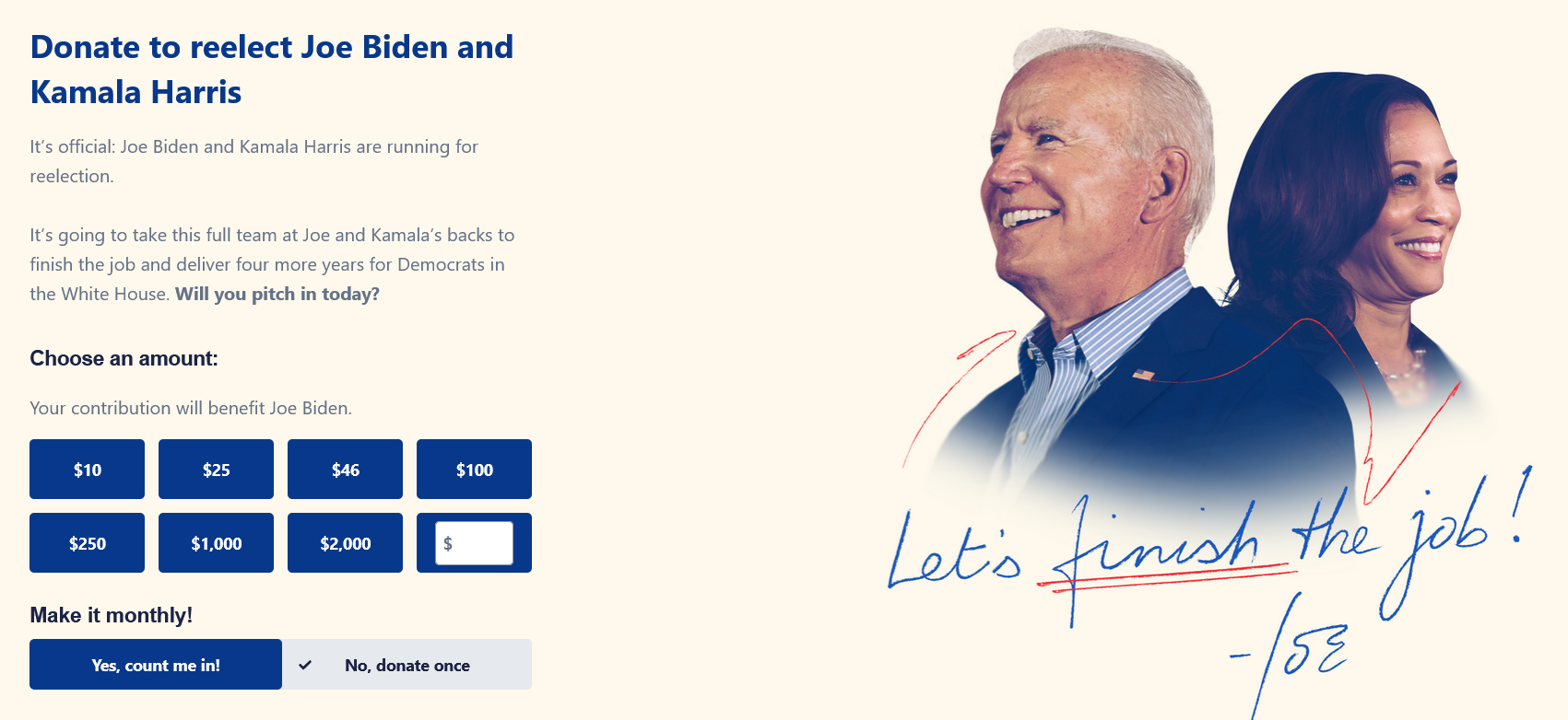 re-election US president