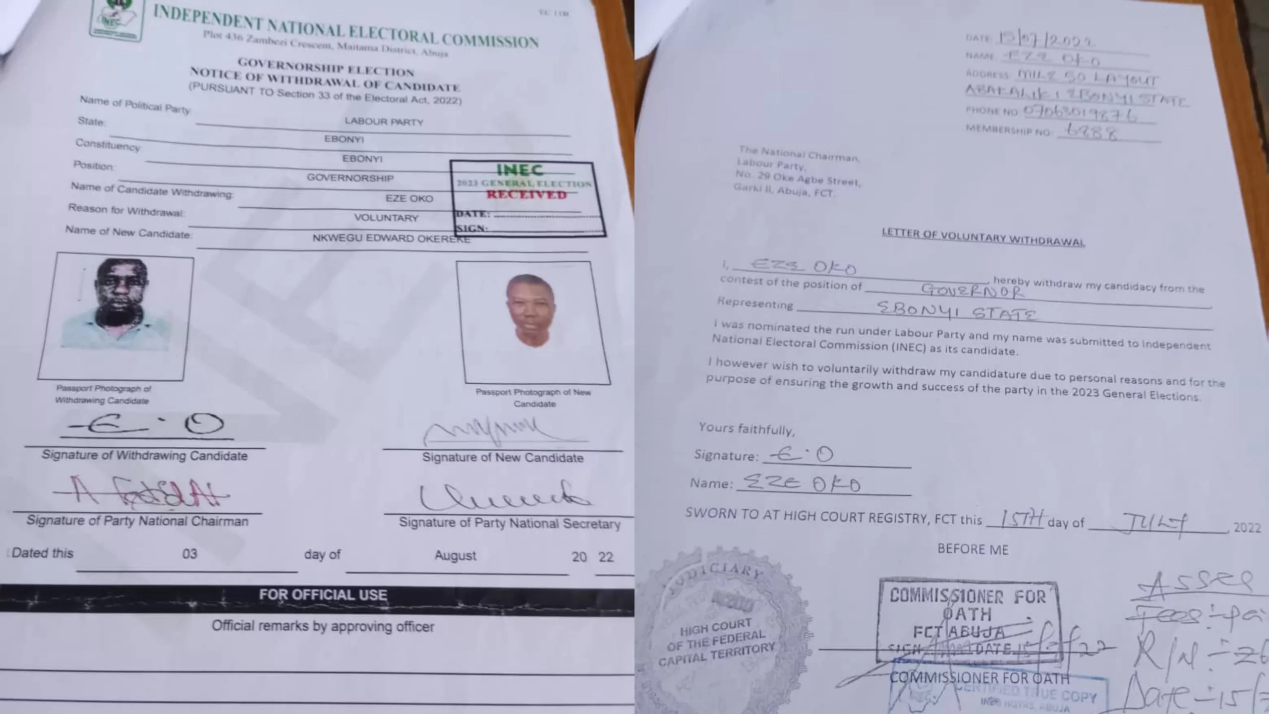 peter obi petition Labour Party