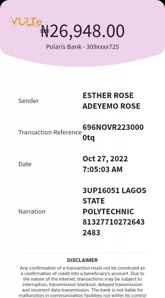 failed transaction, polaris bank