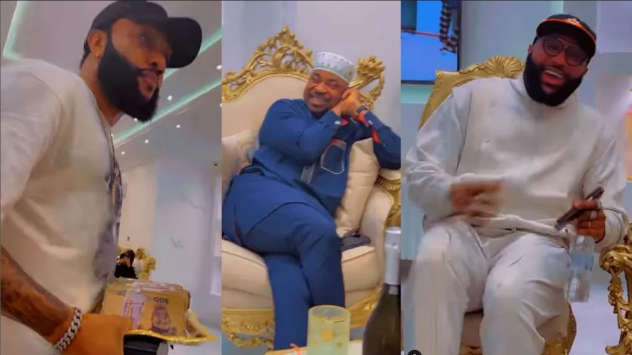 2023 05 11 at 12 39 21 Moment billionaire E Money and Kcee host MC Oluomo in their mansion gift him money Videojpg WEBP Image 1024 × 576