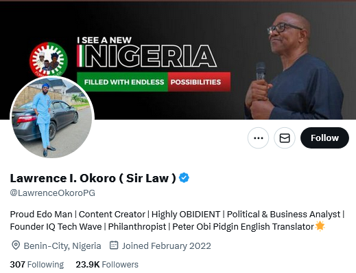 2023 08 03 at 12 21 45 Lawrence I Okoro Sir Law LawrenceOkoroPG X