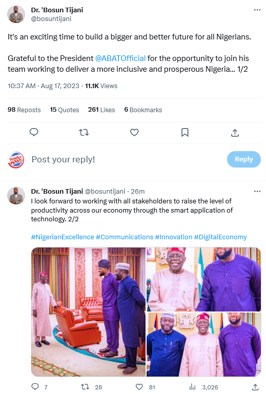 2023 08 17 at 11 04 03 Dr Bosun Tijani on X