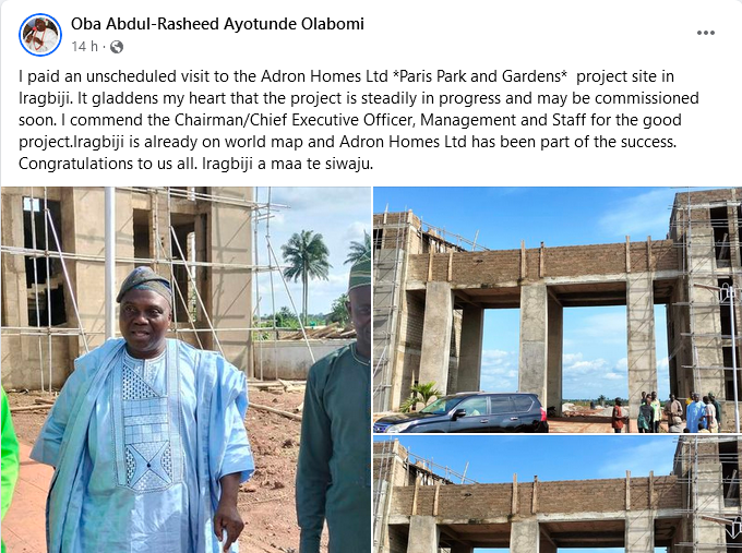 2023 09 28 at 06 07 00 11 I paid an unscheduled visit Oba Abdul Rasheed Ayotunde Olabomi Facebook