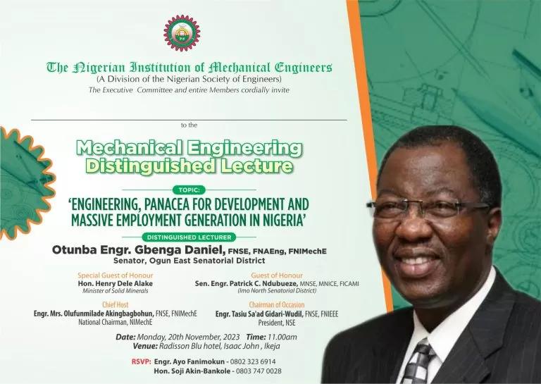 2023 NIMechE lecture set to address engineering's role in development, employment generation