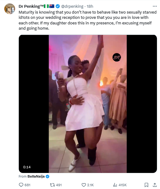 Femi Otedola's niece wedding to Kunle Remi sparks controversy over inappropriate video (Watch)