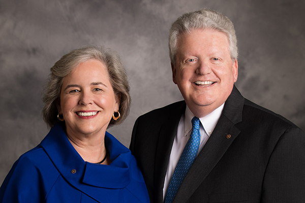 Mark Daniel Maloney, 2019-20 RI president, and his wife, Gay. Evanston, Illinois, USA, 5 October 2017. Official portrait.