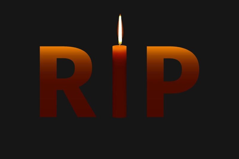 rip text rest in peace with burning candle as i illustration on death and funeral theme with dark background vector scaled