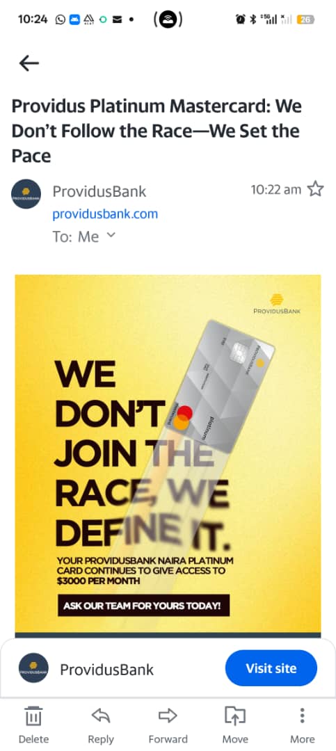Providus Bank premium charges