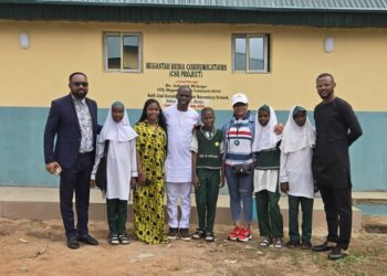 Solar-powered toilet school donation