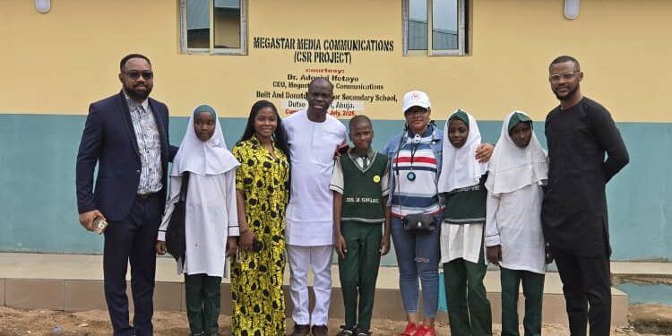 Solar-powered toilet school donation