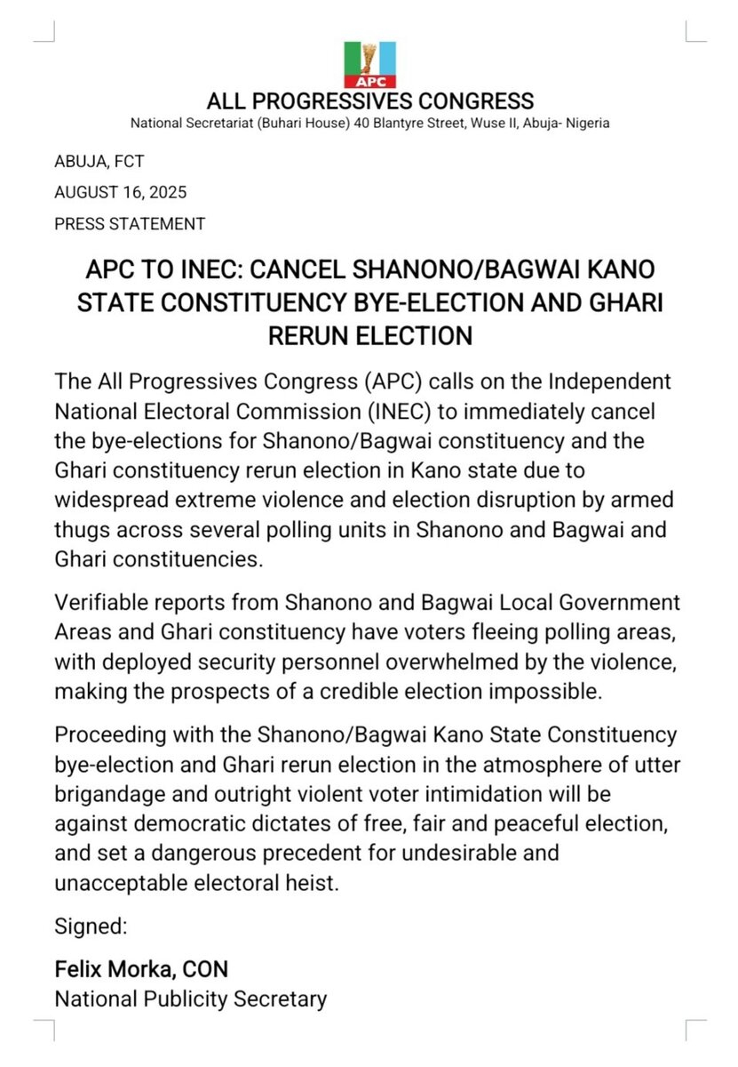 APC demands election cancellation