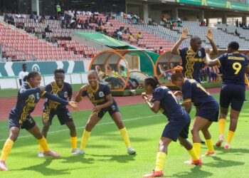 Bayelsa Queens celebrating at WAFU B qualifiers
