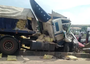Dangote truck in an accident
