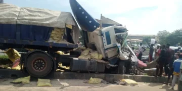 Dangote truck in an accident