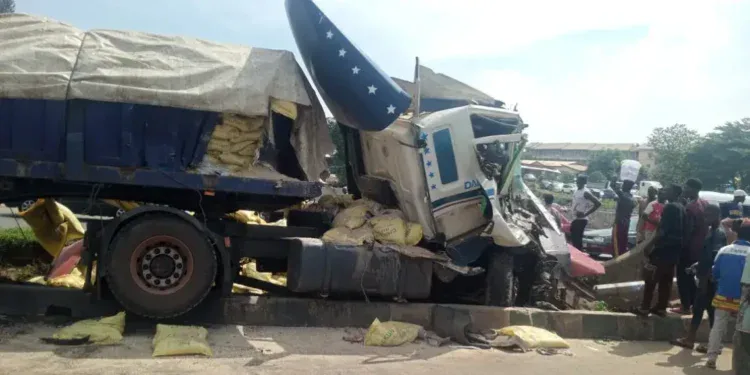 Dangote truck in an accident