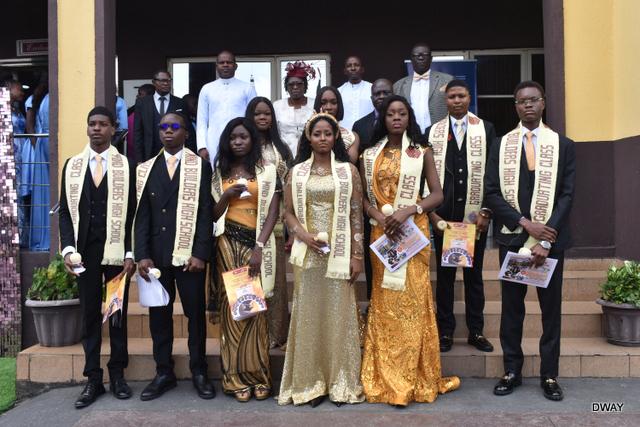 Graduating students with the Education Director Mrs. Bolajoko Falore and some teachers back row 1
