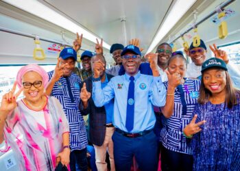Babajide Sanwo-Olu blue line success marks 5 million safe rides in two years with no accidents, offering 50% fare cut to celebrate anniversary