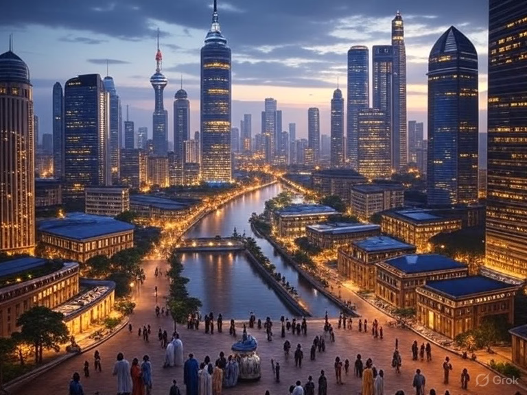 A futuristic Nigerian city generated by Ai