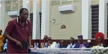 Gbenga Daniel table tennis match