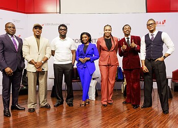 Directorate Head, Group Resources, United Bank for Africa(UBA), Tomiwa Sotiloye; Digital Health Educator, Chinonso Egemba (Aproko Doctor); Content Creator, Nasiru Lawal (Nasboi); Kenyan Actress and Media Entrepreneur, Catherine Kamau; Group Head, Marketing and Corporate Communications, UBA, Alero Ladipo; Digital Influencer, Enioluwa Adeoluwa; and Digital Creator & Actor, Elozonam Ogbolu, at the UBA Business Series Session, themed , “Content that Converts: Building Influence and Driving Growth Through Strategic Marketing,” held at the UBA House in Lagos, on Thursday