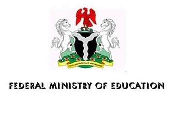 A logo of the Federal Ministry of Education featuring an eagle crest with two lions and a shield, symbolising national education authority and government oversight.
