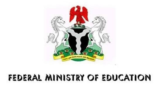 A logo of the Federal Ministry of Education featuring an eagle crest with two lions and a shield, symbolising national education authority and government oversight.