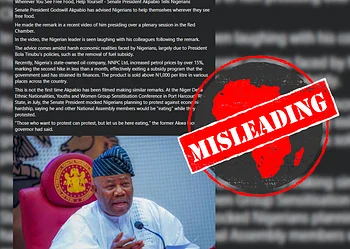 Godswill Akpabio fake quote dismissed as false