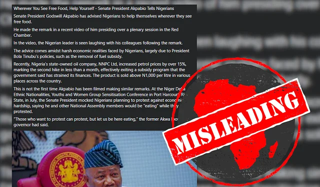 Godswill Akpabio fake quote dismissed as false
