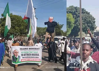 Nigeria protest against Trump threats.