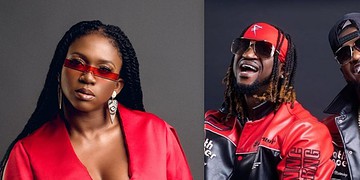 Vibrant group of young adults wearing stylish urban streetwear posing confidently against a dark background for a freelance or fashion photoshoot.